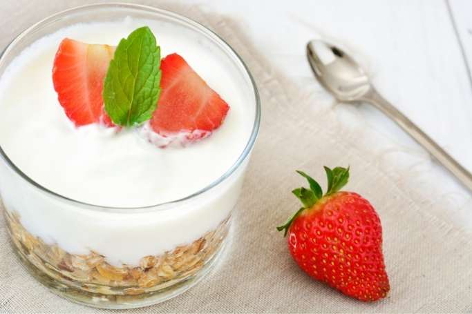 Yogur con fresas